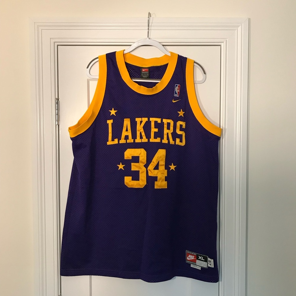 Nike Laker Shaq jersey stitched